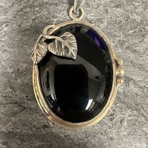 Sterling silver and black onyx pendant